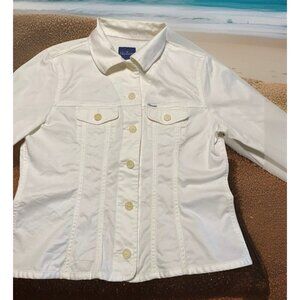 Faconnable Lightweight Jacket Size Medium Light Cream Colored Designer Resort